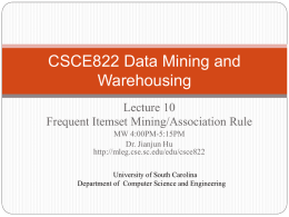 CSCE590/822 Data Mining Principles and Applications