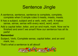 Sentence Jingle - Genesis Christian School