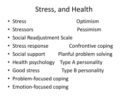 Chapter 12 Stress, Health, and Coping