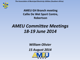 AMEU Committee Meetings