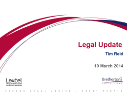 Legal Update - ARLA - Association of Residential Letting