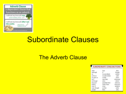 The Adverb Clause