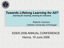 Teaching and Learning: Toward Lifelong Learning and E