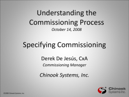 Specifying Commissioning