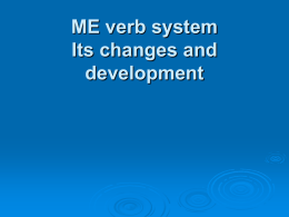 ME verb system, its changes and development