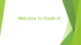 Welcome to Grade 6!