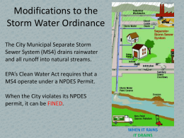 Modifications to the City of Mobile Storm Water Ordinance