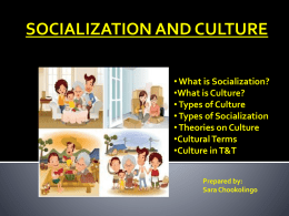 Socialisation and Culture - Socsci talk