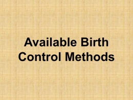Available Birth Control Methods