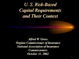 U. S. Risk-Based Capital Requirements and Their Context
