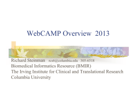 WebCAMP Overview - Columbia University