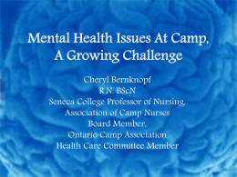 Mental Health Issues At Camp