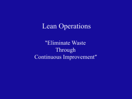 Lean Operations - Georgia Institute of Technology