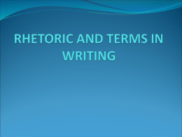 RHETORIC AND TERMS IN WRITING