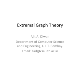 Extremal Graph Theory - Tata Institute of Fundamental Research