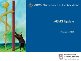 ABMS NCF Update