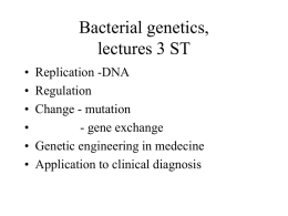 Bacterial genetics - Comenius University