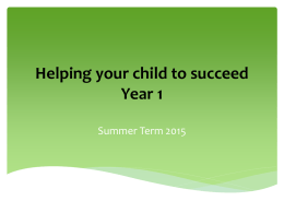 Helping your child succeed Early Years Foundation Stage