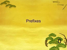 Prefixes - Mr Jonathan