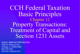 Property Transactions: Treatment of Capital and Section