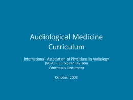 Audiological Medicine Curriculum