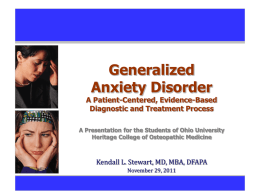 The Anxiety Disorders Some Practical Questions & Answers