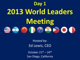 Day 1 2013 World Leaders Meeting