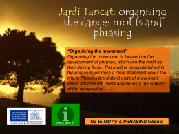 An analysis of motif and phrasing in Jardi Tancat
