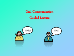 Oral Communication Guided Lecture