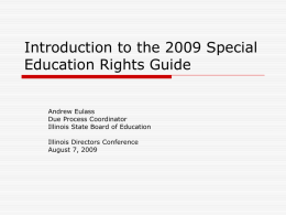 Introduction to the 2009 Special Education Rights Guide