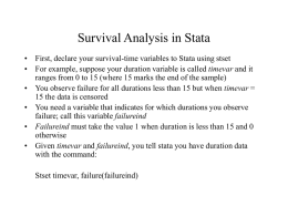 Survival Analysis in Stata - Claremont Graduate University