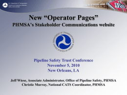 PHMSA Office of Pipeline Safety