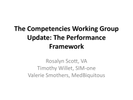 Applying the Performance Framework Data Model