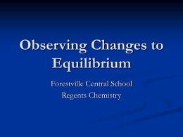 Observing Changes to Equilibrium - Forestville Middle