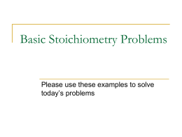 Basic Stoichiometry Problems