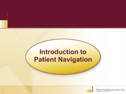 Introduction to Patient Navigation