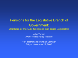 Pensions for the Legislative Branch of Government: Members