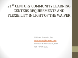 21st Century Community Learning Centers and Non