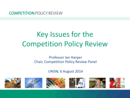 Key Issues for the Competition Policy Review