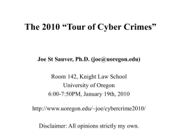Cybercrime - University of Oregon
