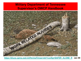 Military Department of Tennessee Supervisor’s OWCP Handbook