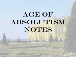 Age of Absolutism Notes - Johnston County Schools