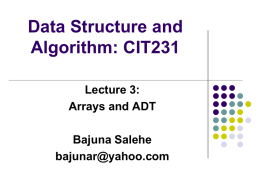 Lecture 2: Arrays - The Institute of Finance Management (IFM)