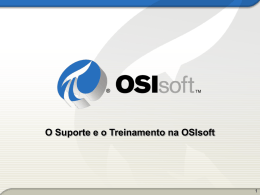 O Suporte e o Treinamento na OSIsoft