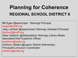 Planning for Coherence - Home of Connecticut's Educator