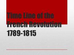 Time Line of the French Revolution 1789-1815