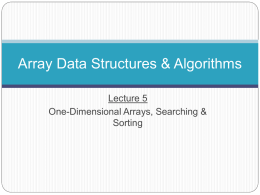 Array Data Structures & Algorithms