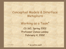 Conceptual Models & Interface Metaphors