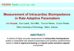 Measurement of Intracardiac Bioimpedance in Rate Adaptive
