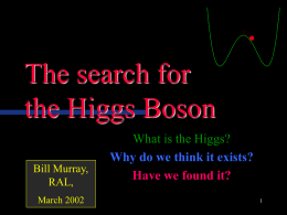 Thr Search for the Higgs Boson